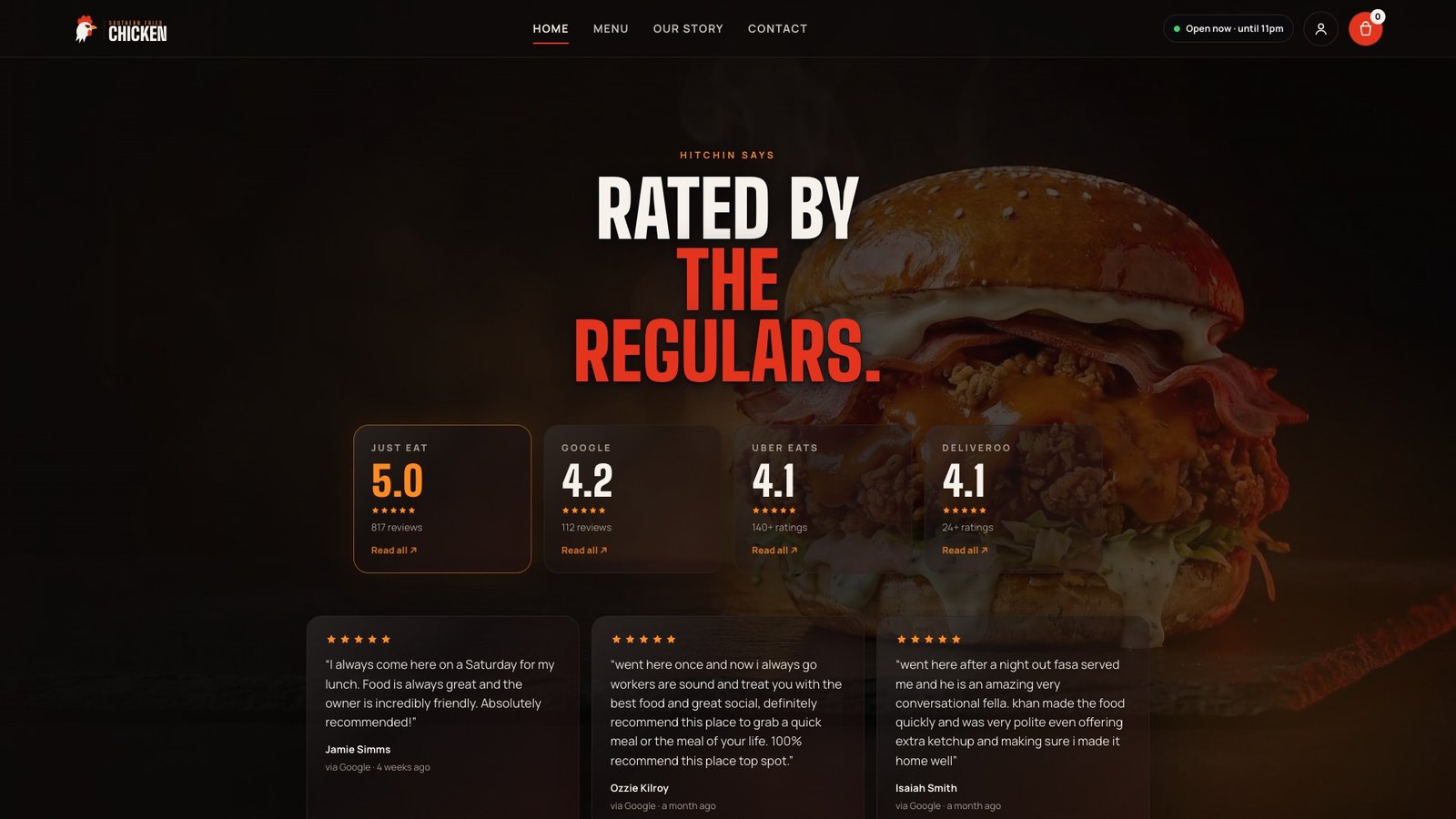 Rated by the regulars section with live review scores